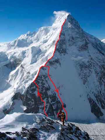
Broad Peak First Ascent North Summit 1983 - Renato Casarotto Climbing Route 1983 - iborderline.net

